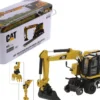 CAT Caterpillar M323F Railroad Wheeled Excavator 3 Accessories High Line Series 1/87 HO Diecast Model Diecast Masters 85612