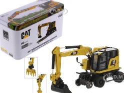 CAT Caterpillar M323F Railroad Wheeled Excavator 3 Accessories High Line Series 1/87 HO Diecast Model Diecast Masters 85612