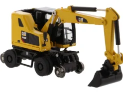 CAT Caterpillar M323F Railroad Wheeled Excavator 3 Accessories High Line Series 1/87 HO Diecast Model Diecast Masters 85612
