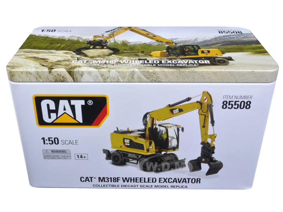 CAT Caterpillar M318F Wheeled Excavator with Operator High Line Series 1/50 Diecast Model Diecast Masters 85508