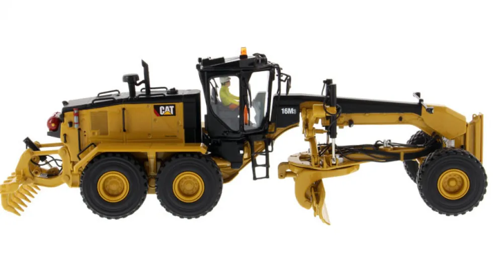 CAT Caterpillar 16M3 Motor Grader with Operator High Line Series 1/50 Diecast Model Car Diecast Masters 85507