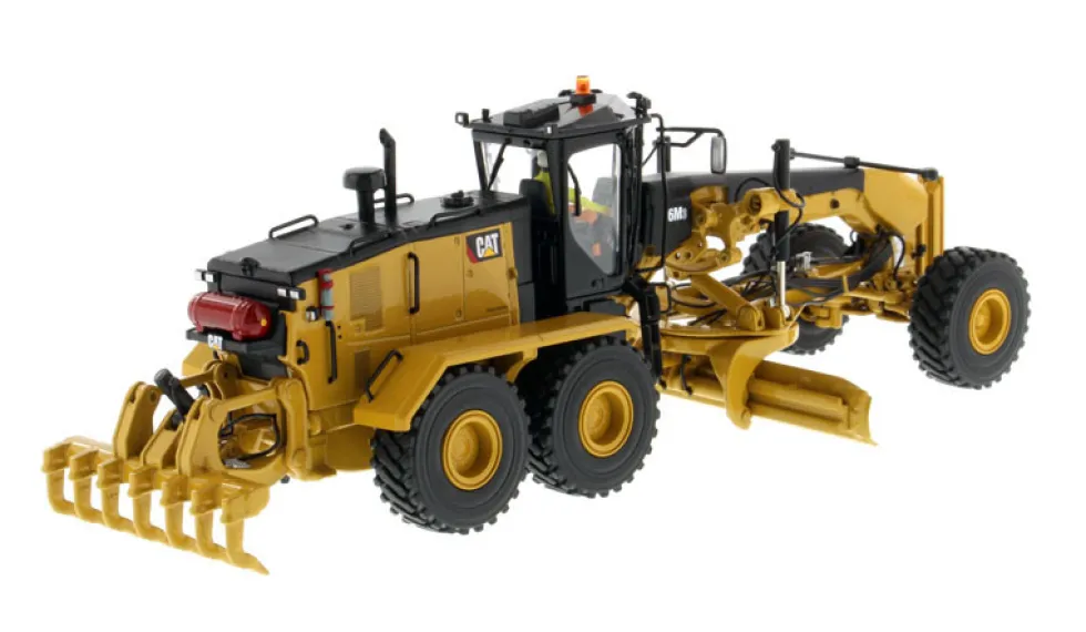 CAT Caterpillar 16M3 Motor Grader with Operator High Line Series 1/50 Diecast Model Car Diecast Masters 85507