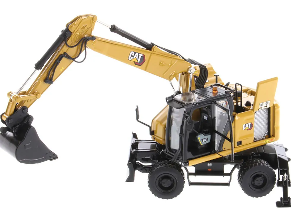 CAT Caterpillar M318 Wheeled Excavator Yellow Operator High Line Series 1/50 Diecast Model Diecast Masters 85956