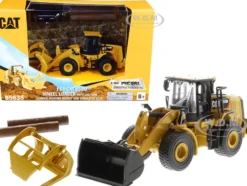 CAT Caterpillar 950M Wheel Loader Bucket Log Fork Two Log Poles Play & Collect! 1/64 Diecast Model Diecast Masters 85635