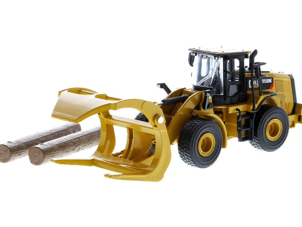 CAT Caterpillar 950M Wheel Loader Bucket Log Fork Two Log Poles Play & Collect! 1/64 Diecast Model Diecast Masters 85635