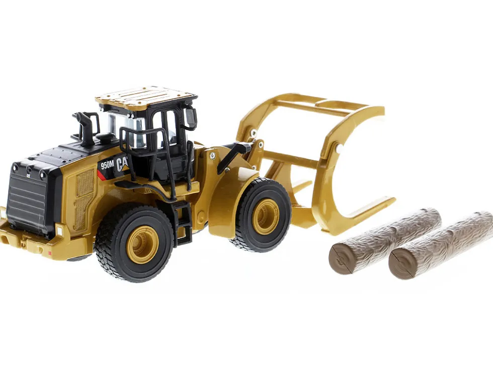 CAT Caterpillar 950M Wheel Loader Bucket Log Fork Two Log Poles Play & Collect! 1/64 Diecast Model Diecast Masters 85635