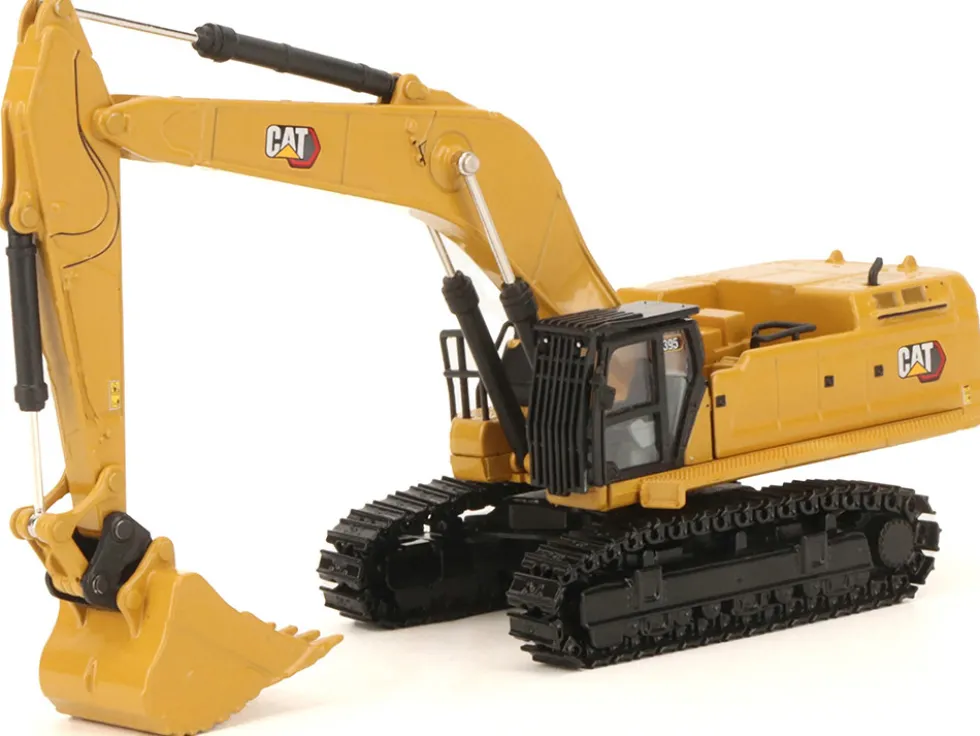 CAT Caterpillar 395 Next-Generation Hydraulic Excavator (Mass Excavator Version) Yellow with Additional Tools "High Line Series" 1/87 (HO) Diecast Model by Diecast Masters