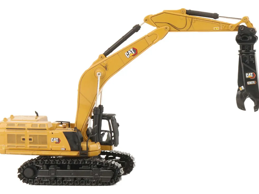 CAT Caterpillar 395 Next-Generation Hydraulic Excavator (Mass Excavator Version) Yellow with Additional Tools "High Line Series" 1/87 (HO) Diecast Model by Diecast Masters