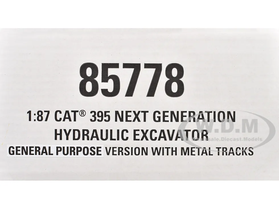 CAT Caterpillar 395 Next-Generation Hydraulic Excavator (Mass Excavator Version) Yellow with Additional Tools "High Line Series" 1/87 (HO) Diecast Model by Diecast Masters