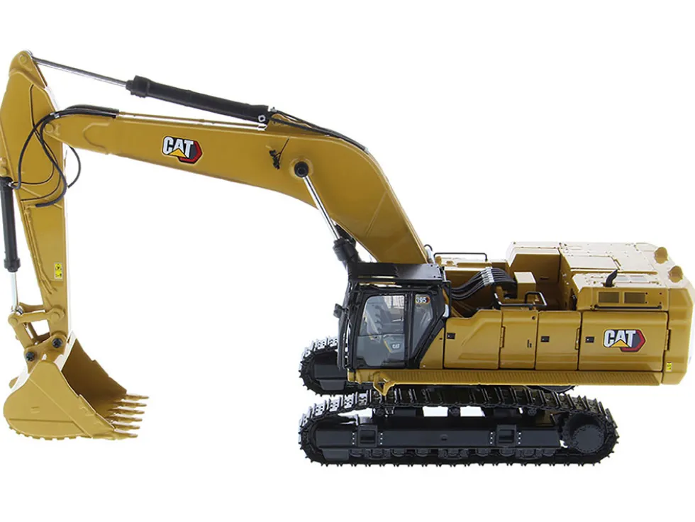CAT Caterpillar 395 Next Generation Hydraulic Excavator General Purpose Version Yellow with Operator and Additional Tools High Line Series 1/50 Diecast Model Diecast Masters 85709