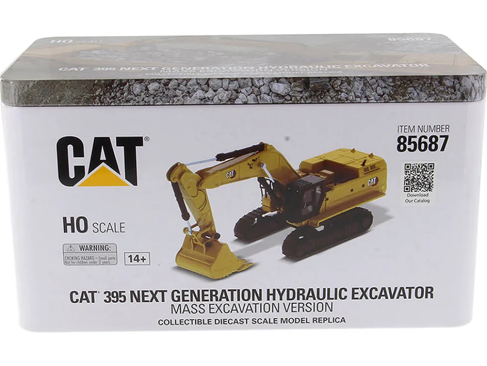 CAT Caterpillar 395 Next Generation Hydraulic Excavator Mass Excavation Version Yellow High Line Series 1/87 HO Diecast Model Diecast Masters 85687