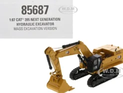 CAT Caterpillar 395 Next Generation Hydraulic Excavator Mass Excavation Version Yellow High Line Series 1/87 HO Diecast Model Diecast Masters 85687