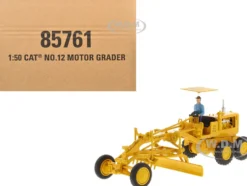 CAT Caterpillar No.12 Motor Grader Yellow with Operator "Vintage Series" 1/50 Diecast Model by Diecast Masters
