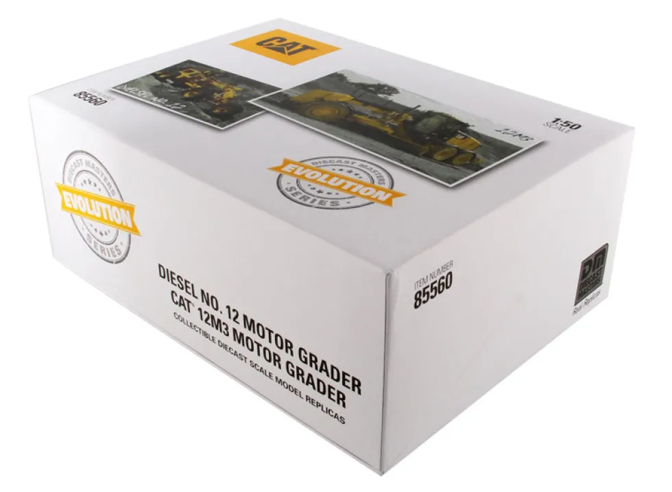 Cat Caterpillar No 12 Motor Grader Circa 1939-1959 Cat Caterpillar 12M3 Motor Grader Current Operators Evolution Series Set 2 pieces 1/50 Diecast Models Diecast Masters 85560