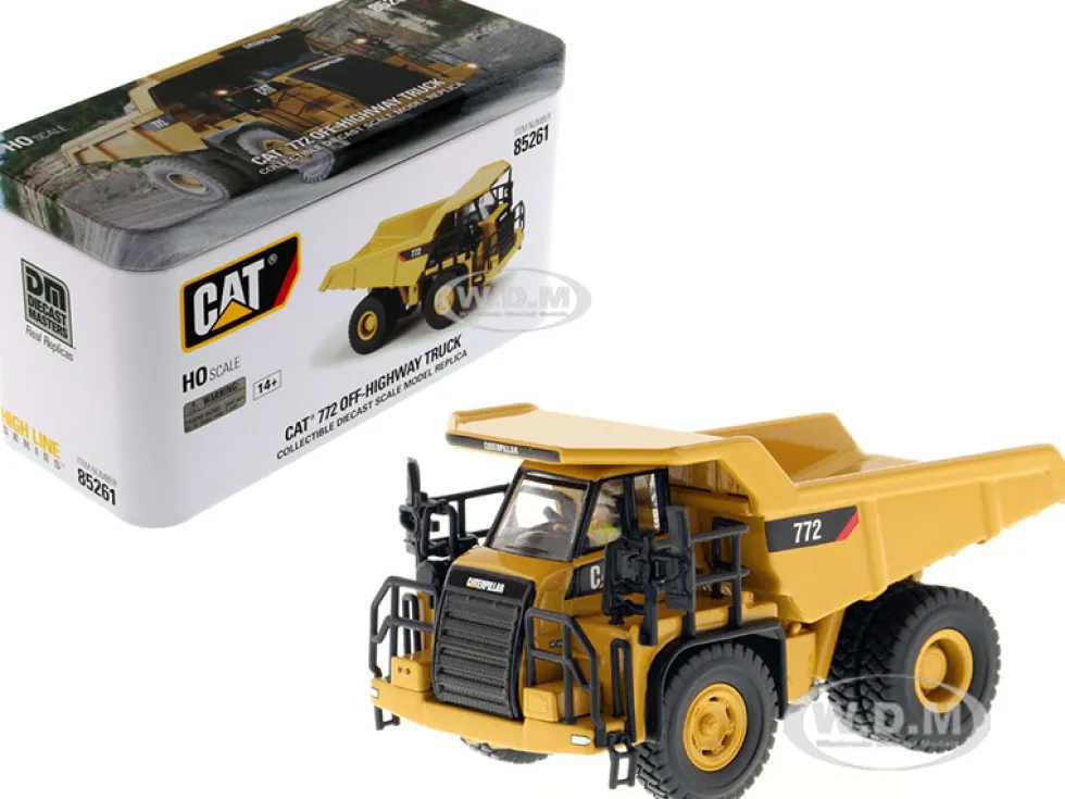 CAT Caterpillar 772 Off-Highway Dump Truck Operator High Line Series 1/87 HO Scale Diecast Model Diecast Masters 85261