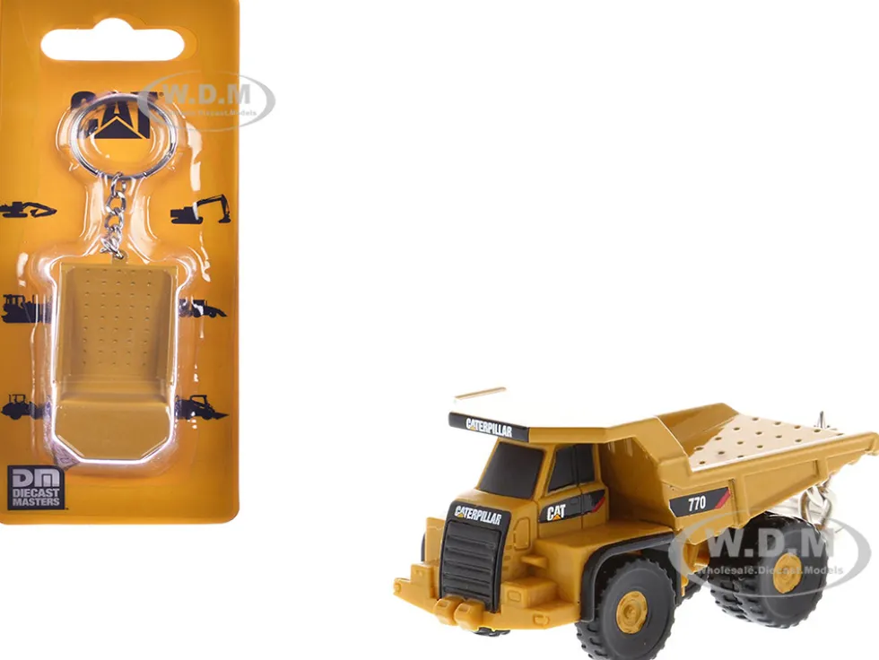 CAT Caterpillar 770 Off-Highway Truck Keychain Yellow Diecast Model by Diecast Masters