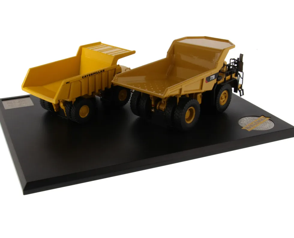 CAT Caterpillar 769 Off-Highway Truck 1963 2006 CAT Caterpillar 770 Off-Highway Truck 2007 Present with Operators Evolution Series Set of 2 pieces 1/50 Diecast Models Diecast Masters 85562