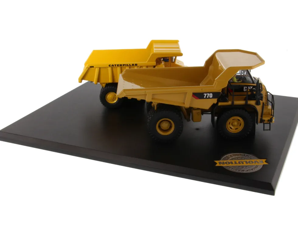 CAT Caterpillar 769 Off-Highway Truck 1963 2006 CAT Caterpillar 770 Off-Highway Truck 2007 Present with Operators Evolution Series Set of 2 pieces 1/50 Diecast Models Diecast Masters 85562