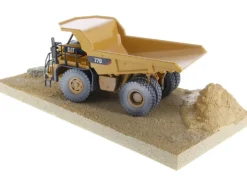 CAT Caterpillar 770 Off Highway Truck Yellow Weathered with Operator Weathered Series 1/50 Diecast Model Diecast Masters 85756