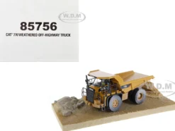 CAT Caterpillar 770 Off Highway Truck Yellow Weathered with Operator Weathered Series 1/50 Diecast Model Diecast Masters 85756