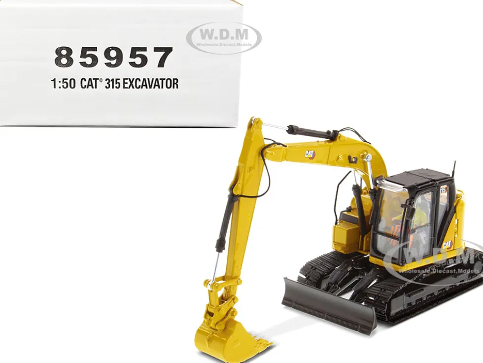 CAT Caterpillar 315 Track Type Hydraulic Excavator Yellow Operator High Line Series 1/50 Diecast Model Diecast Masters 85957