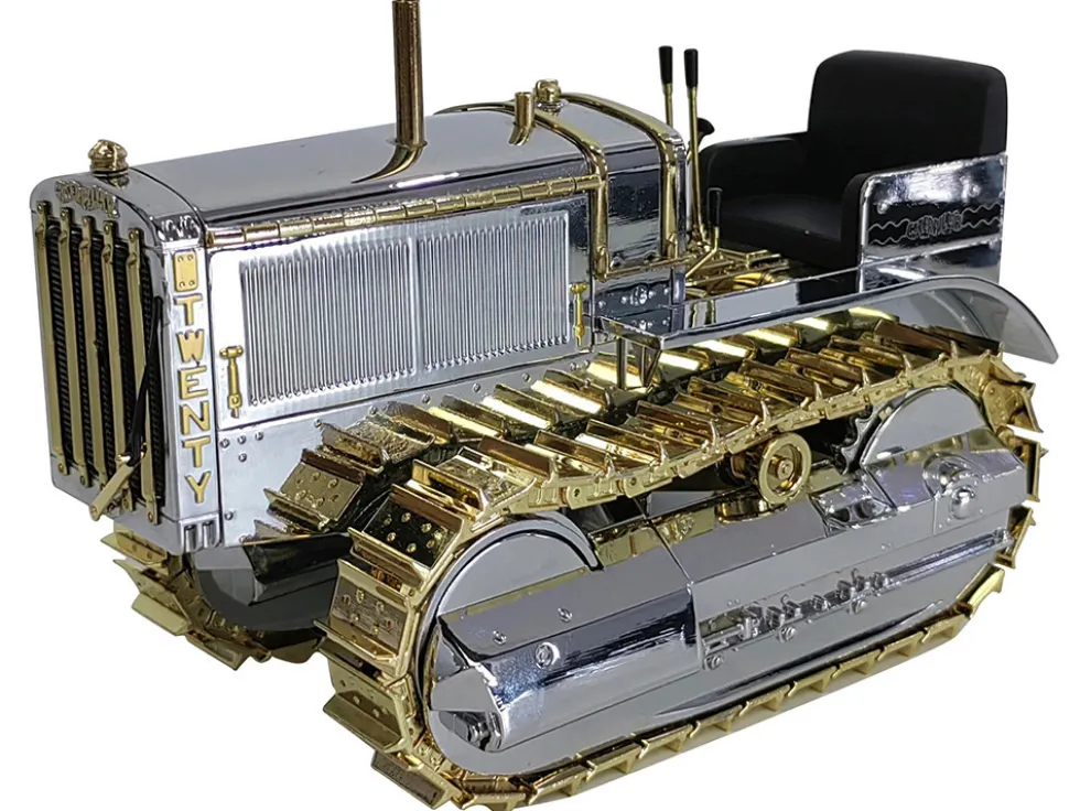 CAT Caterpillar Twenty Tractor "100th Anniversary" Chrome and Gold "Centennial Series" 1/16 Diecast Model by Diecast Masters