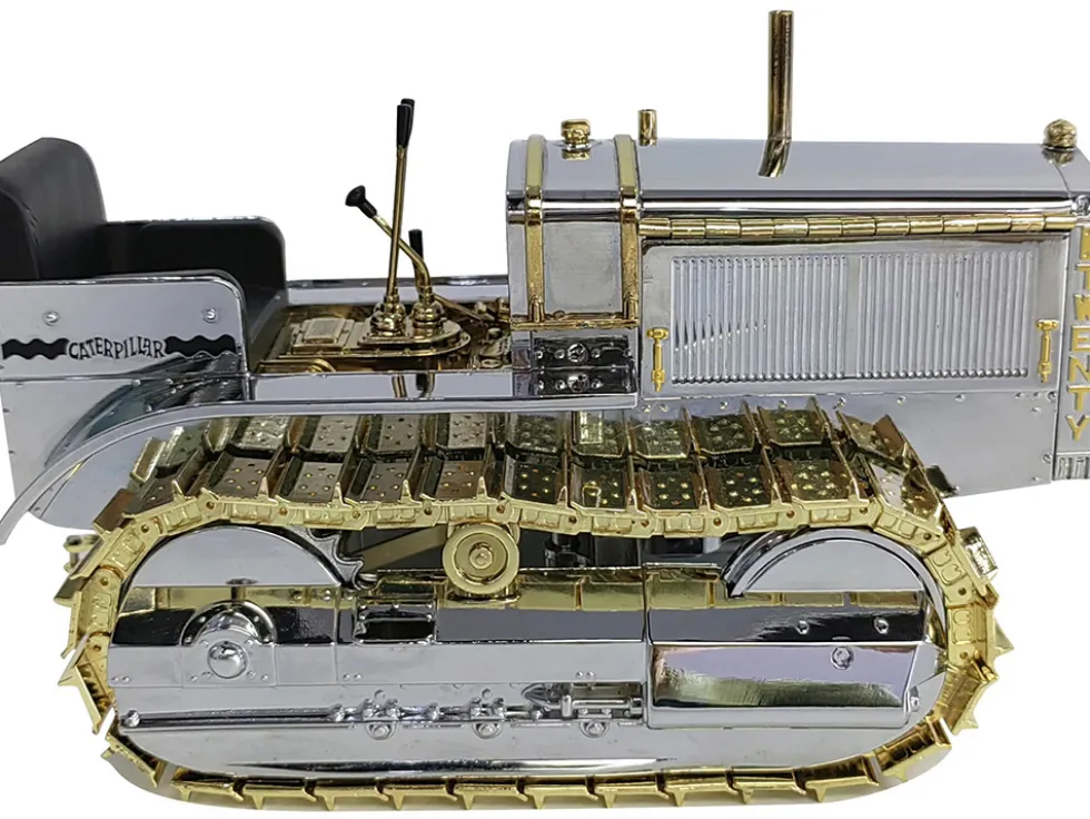 CAT Caterpillar Twenty Tractor "100th Anniversary" Chrome and Gold "Centennial Series" 1/16 Diecast Model by Diecast Masters