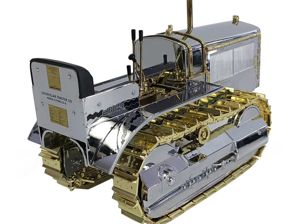 CAT Caterpillar Twenty Tractor "100th Anniversary" Chrome and Gold "Centennial Series" 1/16 Diecast Model by Diecast Masters