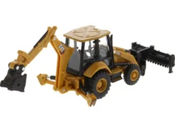 CAT Caterpillar 420 XE Backhoe Loader with Work Tools Yellow 1/64 Diecast Model Diecast Masters 85765
