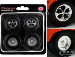 Centerline/Keystone Wheel and Tire Set of 4 pieces from 1970 Plymouth HEMI Cuda for 1/18 Scale Models by ACME