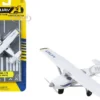 Cessna 172 Aircraft White with Blue and Yellow Stripes N470ES with Runway Section Diecast Model Airplane Runway24 RW065