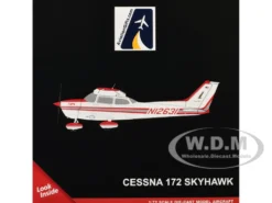 Cessna 172 Skyhawk Aircraft "N12631" Red and White "Gemini General Aviation" Series 1/72 Diecast Model Airplane by GeminiJets