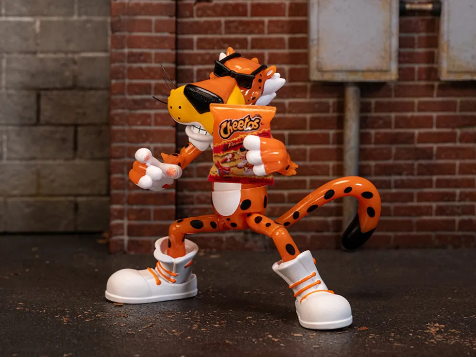 Chester Cheetah 5.5" Glow-in-the-Dark Figure with Accessories and Alternate Head and Hands "Flamin' Hot Cheetos Crunchy" Model by Jada