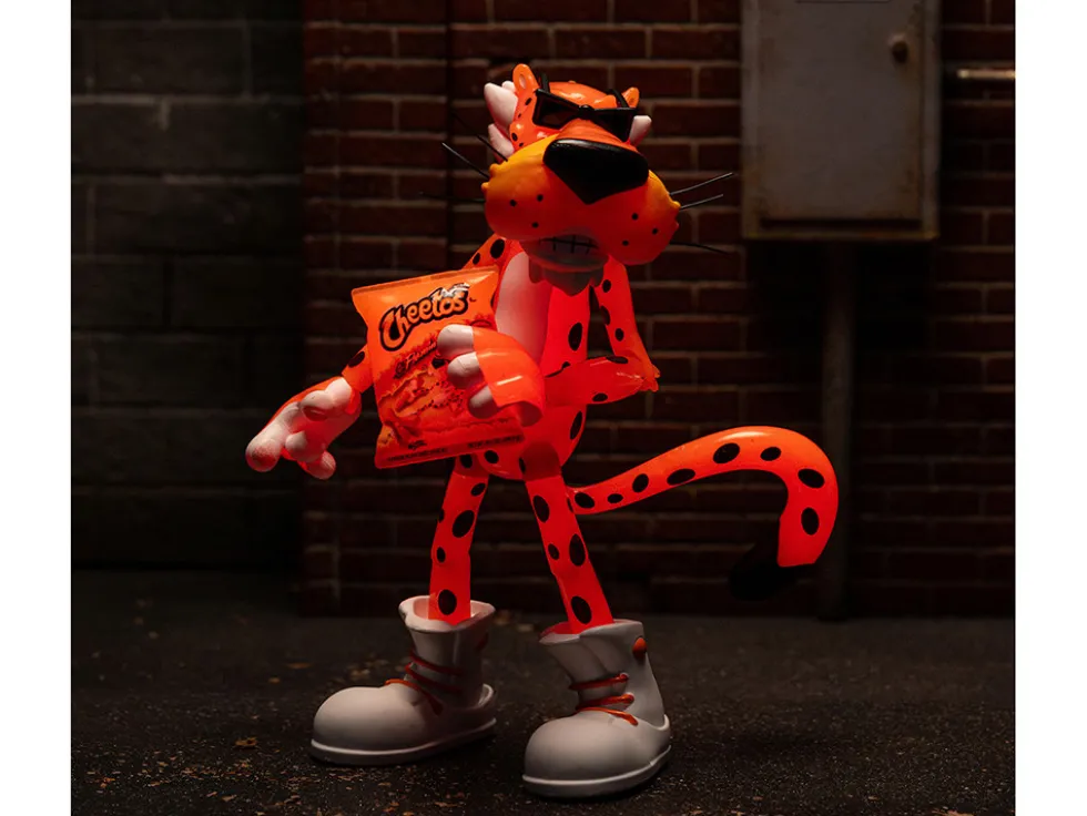 Chester Cheetah 5.5" Glow-in-the-Dark Figure with Accessories and Alternate Head and Hands "Flamin' Hot Cheetos Crunchy" Model by Jada