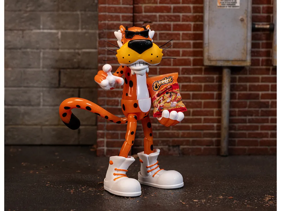 Chester Cheetah 5.5" Glow-in-the-Dark Figure with Accessories and Alternate Head and Hands "Flamin' Hot Cheetos Crunchy" Model by Jada
