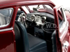 1948 Chevrolet Aerosedan Fleetline Dark Red Metallic 1/24 Diecast Model Car Motormax 73266