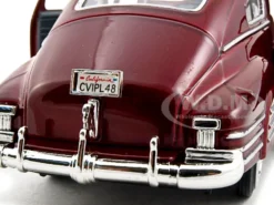 1948 Chevrolet Aerosedan Fleetline Dark Red Metallic 1/24 Diecast Model Car Motormax 73266