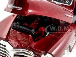 1948 Chevrolet Aerosedan Fleetline Dark Red Metallic 1/24 Diecast Model Car Motormax 73266