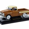 1958 Chevrolet Apache Cameo Pickup Truck Brown with Beige Top Limited Edition to 5250 pieces Worldwide 1/24 Diecast Model Car by M2 Machines