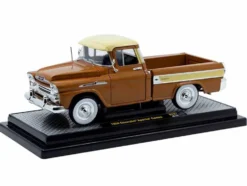 1958 Chevrolet Apache Cameo Pickup Truck Brown with Beige Top Limited Edition to 5250 pieces Worldwide 1/24 Diecast Model Car by M2 Machines