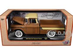 1958 Chevrolet Apache Cameo Pickup Truck Brown with Beige Top Limited Edition to 5250 pieces Worldwide 1/24 Diecast Model Car by M2 Machines
