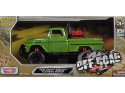 1958 Chevrolet Apache Fleetside Pickup Truck Off Road Green 1/24 Diecast Model Motormax 79135