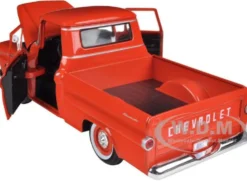 1958 Chevrolet Apache Fleetside Pickup Orange 1/24 Diecast Car Model Motormax 79311