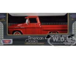 1958 Chevrolet Apache Fleetside Pickup Orange 1/24 Diecast Car Model Motormax 79311