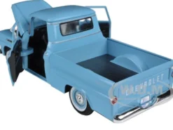 1958 Chevrolet Apache Fleetside Pickup Light Blue 1/24 Diecast Car Model Motormax 79311