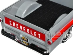 1958 Chevrolet Apache Fleetside Pickup Truck Lowrider Gray with Red Top Get Low Series 1/24 Diecast Model Car Motormax 79033gry