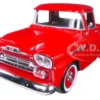 1958 Chevrolet Apache Fleetside Pickup Truck Red 1/24 Diecast Model Car Motormax 79311
