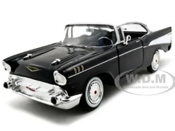 1957 Chevrolet Bel Air Black 1/24 Diecast Car Model Motormax 73228