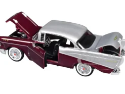 1957 Chevrolet Bel Air Burgundy Metallic and Silver Metallic 