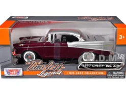 1957 Chevrolet Bel Air Burgundy Metallic and Silver Metallic 